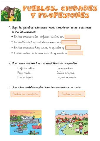 Pueblos, ciudades y profesiones