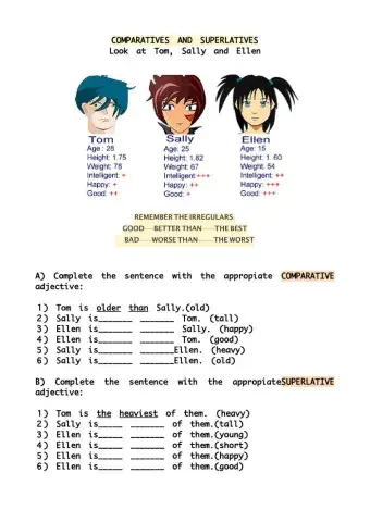 Comparative and superlative adjectives