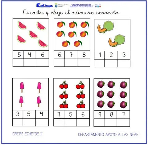 Elegir nº correcto. Verano