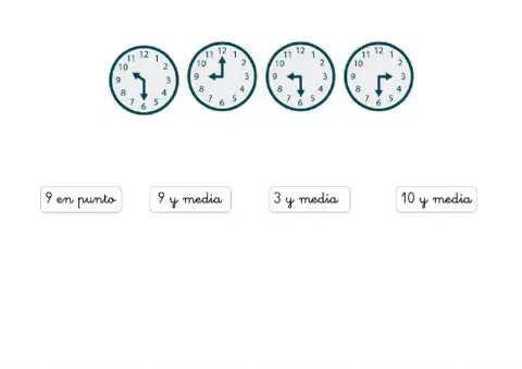 Reloj analogico en punto e y media