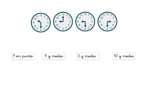 Reloj analogico en punto e y media