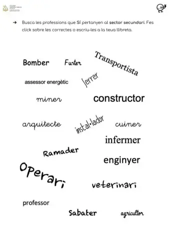 Professions sector secundari