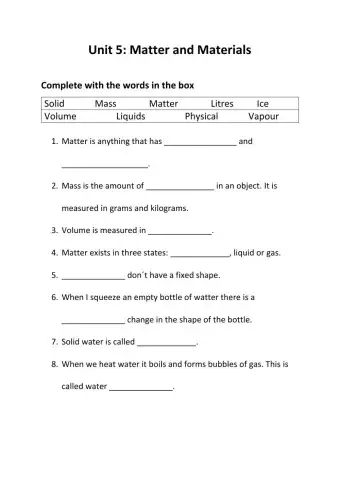 Matter and Materials