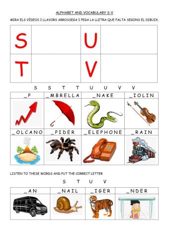Alphabet S-V