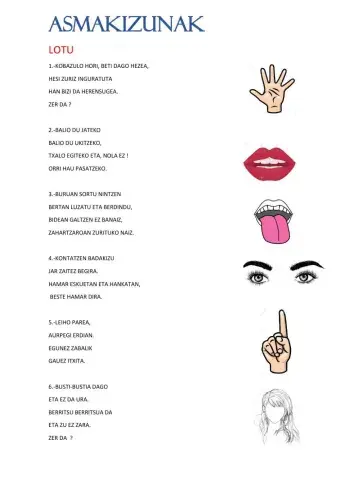 Asmakizunak:gorputza