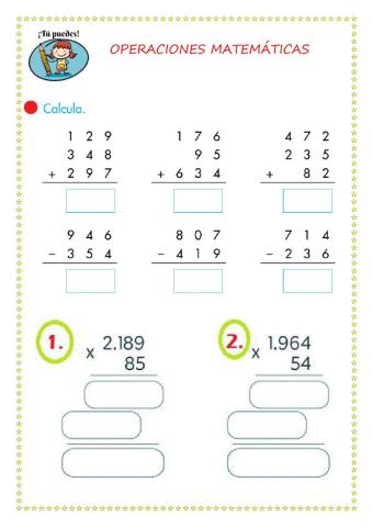 Operaciones matemáticas