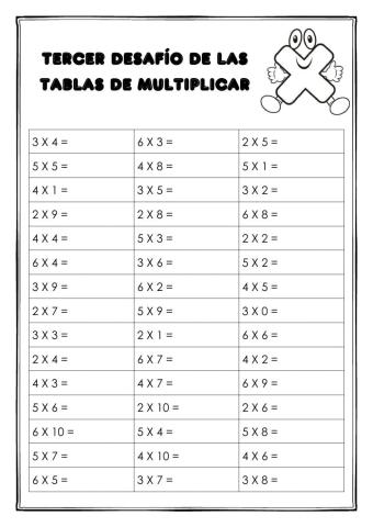 Desafío tablas de multiplicar