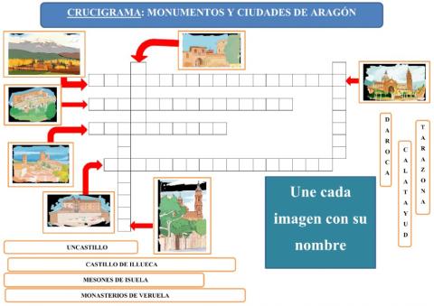 Crucigrama: ciudades y monumentos de Aragón