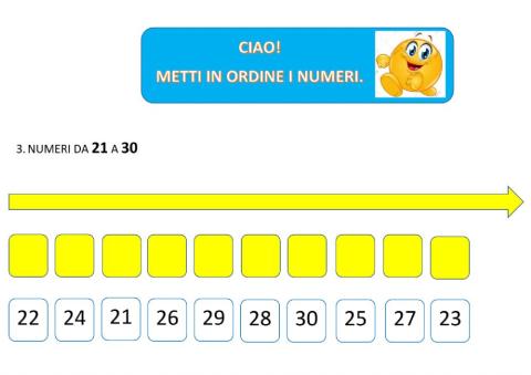 Metti in ordine. Da 21 a 30