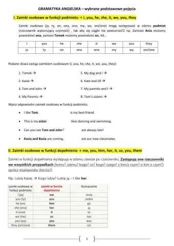 English grammar - gramatyka angielska (podstawy)