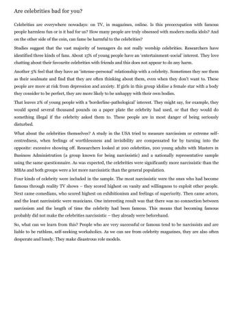 Reading 1º bachiller