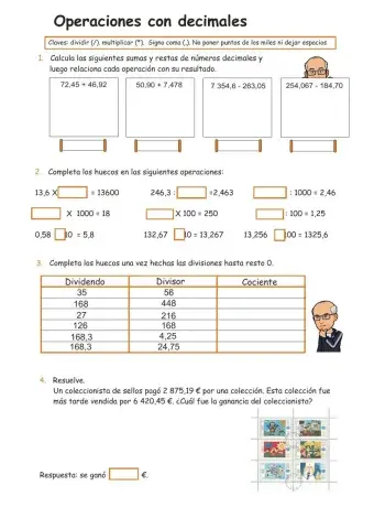Operaciones con decimales