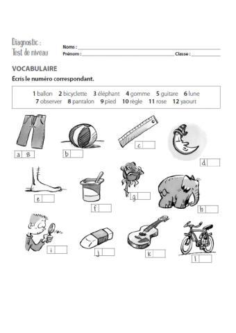 Repaso vocabulario français