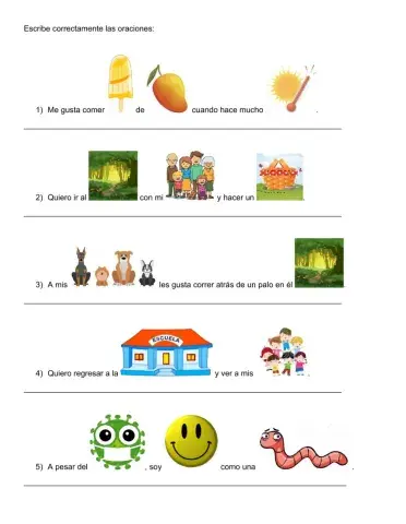 Completa las oraciones