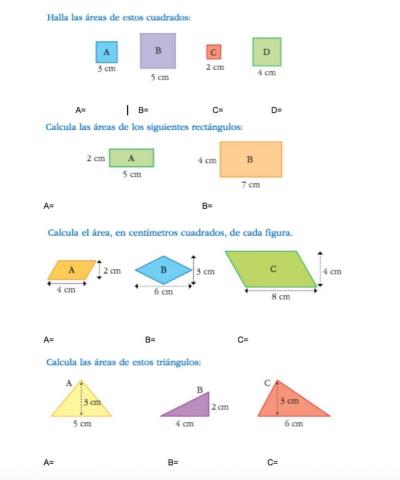 Áreas de figuras planas