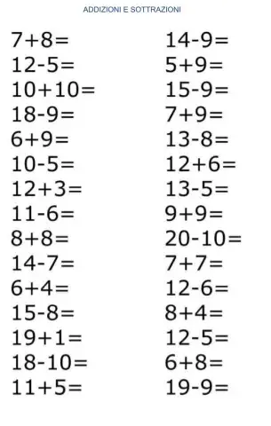 Addizioni e sottrazioni