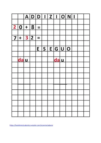 Addizioni in colonna