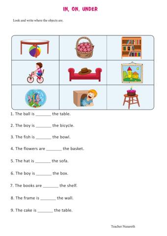 Prepositions of place