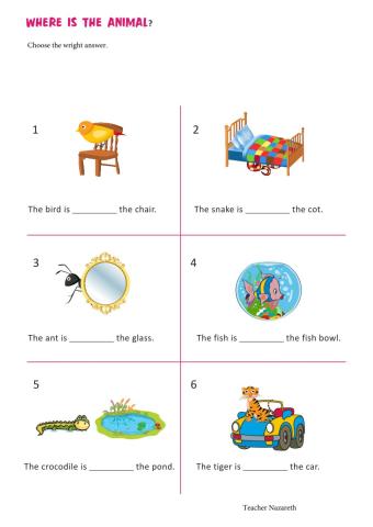 Prepositions of place