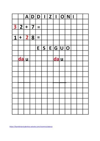 Addizioni in colonna