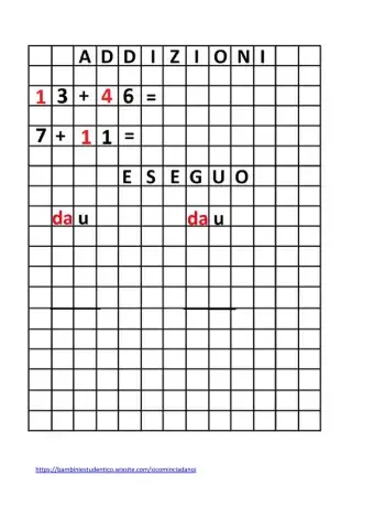 Addizioni in colonna