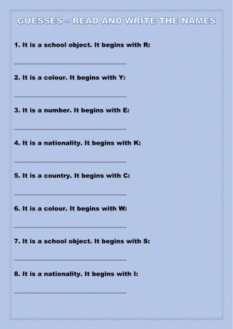 Read the guesses and write