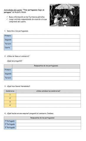 Actividades del cuento Los 3 Portugueses