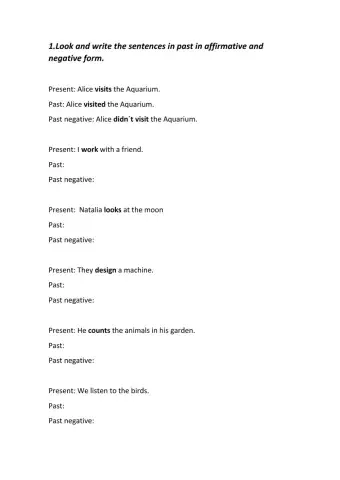 Regular verbs in past