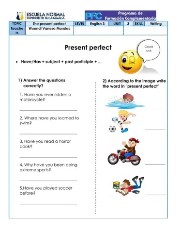 Present Perfect-WRITING