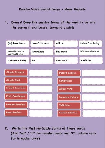 Passive Voice  (all tenses) - News Reports