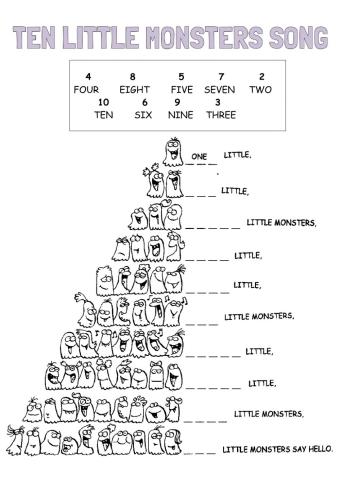 Ten Little Monsters Song