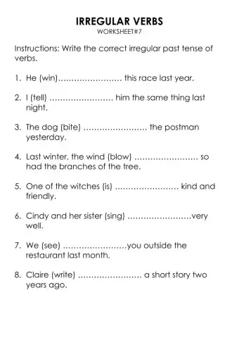 Irregular Past Tense