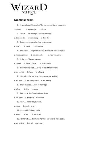 English file pre-intermediate extra grammar test