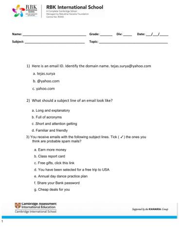 Communication using email