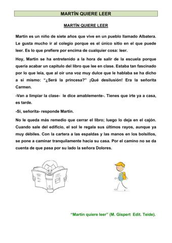 Martín quiere leer