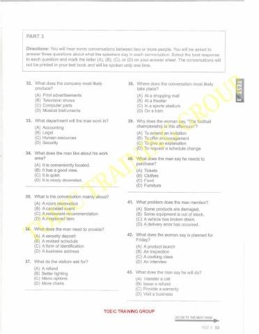 Toeic listening test 3, part 3