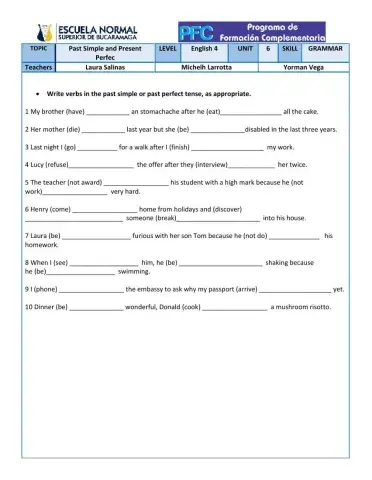 Past Simple and Present Perfec