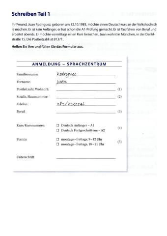 Formulare Start Deutsch 1