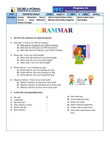 Worksheet grammar