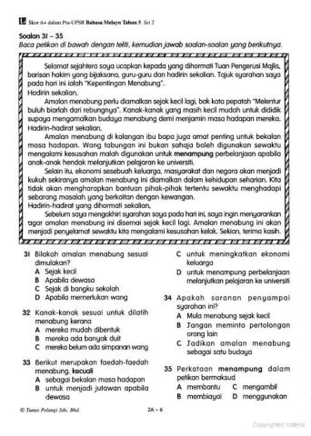 Bahasa Melayu Pemahaman disediakan oleh Pn.Amutha