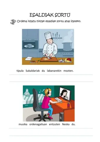 Esaldiak sortu ordenatu 2