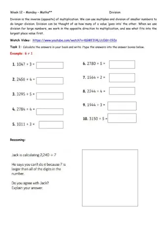 Week 12 - Monday - Maths XX