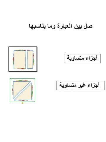 الاجزاء المتساوية