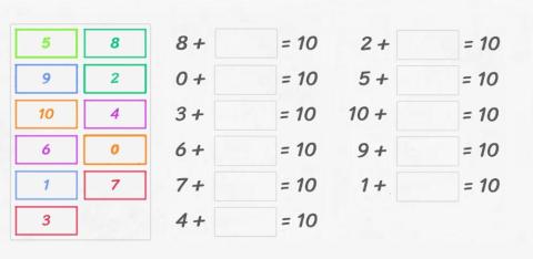 sumas que dan 10