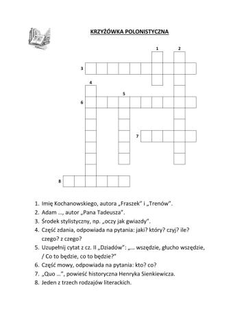 Krzyżówka polonistyczna