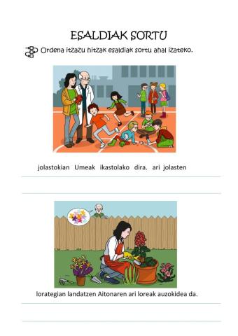 Esaldiak sortu ordenatu 3