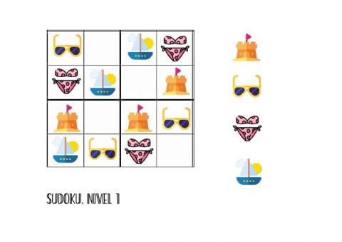 Sudoku del verano. Nivel fácil
