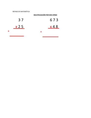 Multiplicación por dos cifras
