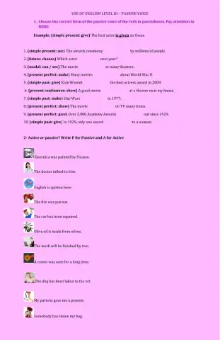 Use of English Level III - Passive Voice