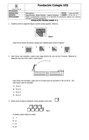 Prueba saber matemáticas 1